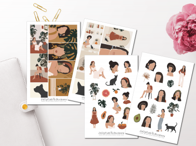 Frauen Sommer Sticker Set